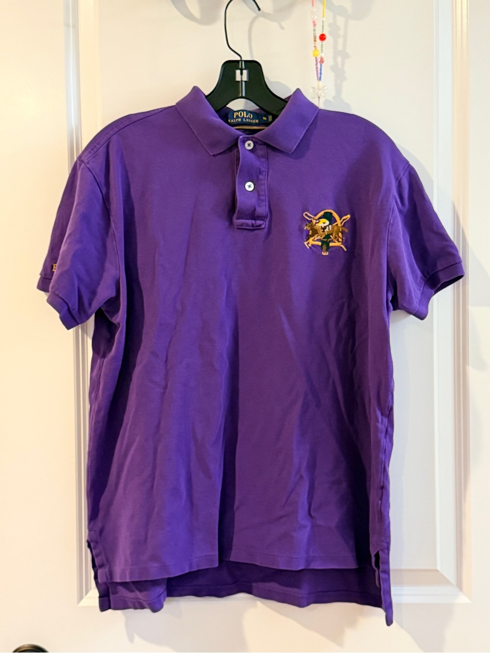 Ralph Lauren Purple Polo Shirt with Embroidered Crest